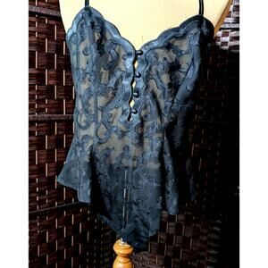 SOLD Victoria's Secret Gold Label VTG Scrolling Babydoll Bodysuit